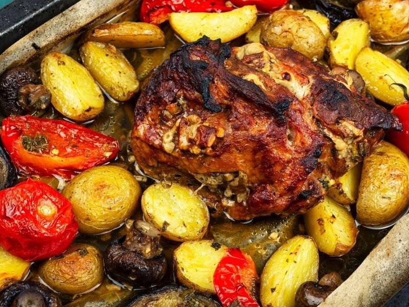 IMage of a rast dinner that can cause harm to dogs