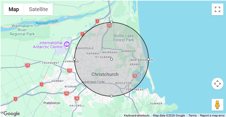 Map of the VIPets Service Area